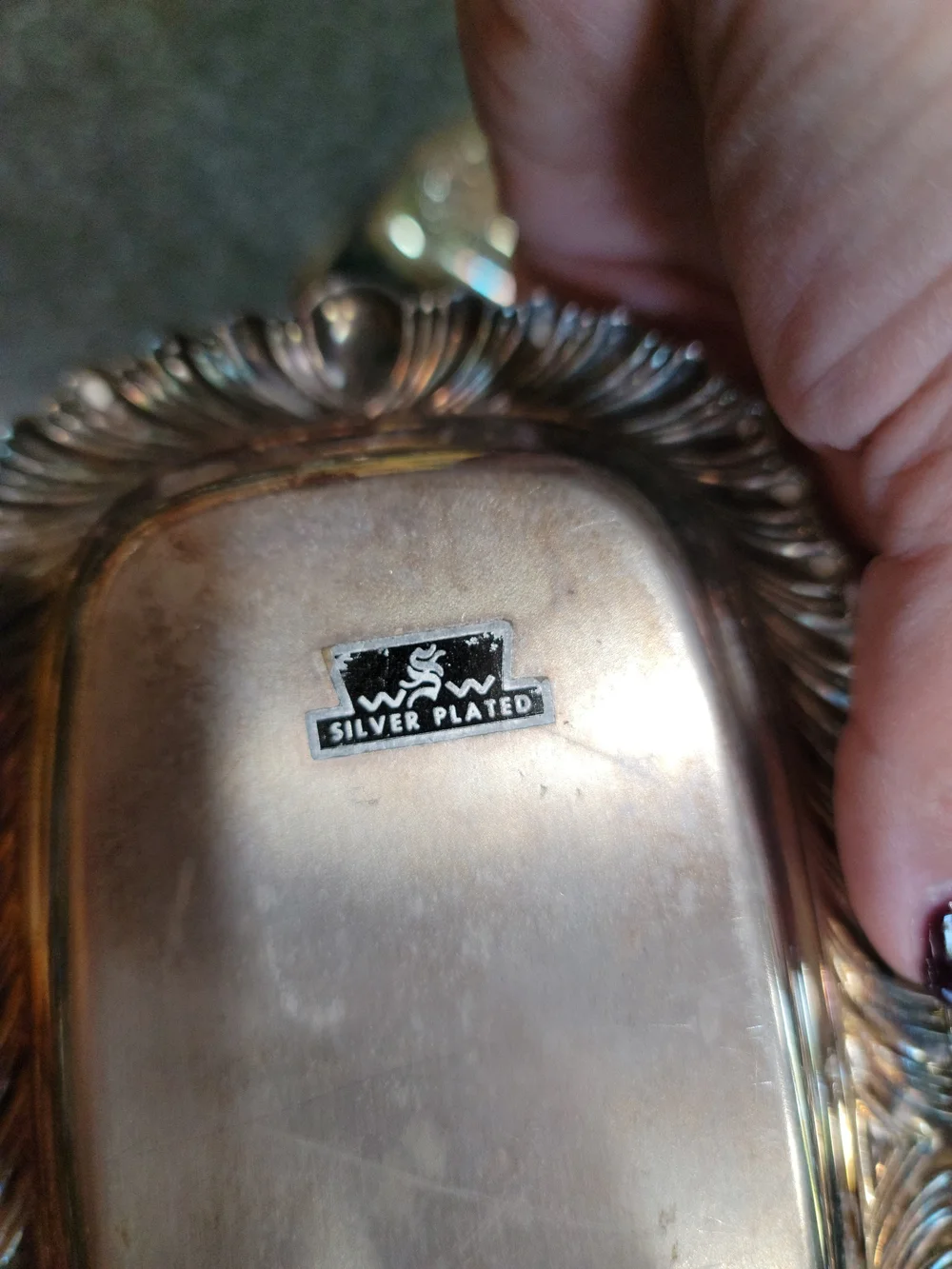 S&W Silverplate Butter Dish with Glass Insert, Rope Edge Pattern Vintage